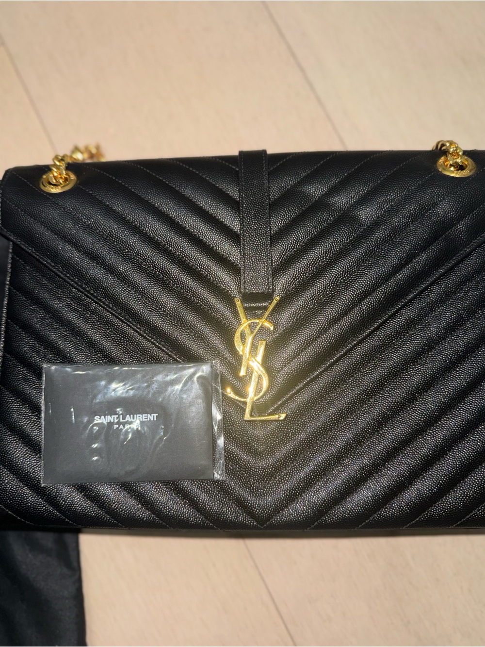 YSL, SAINT LAURENT ENVELOPE LARGE BAG IN MATELASSÉ LEATHER - Picture 9 of 9
